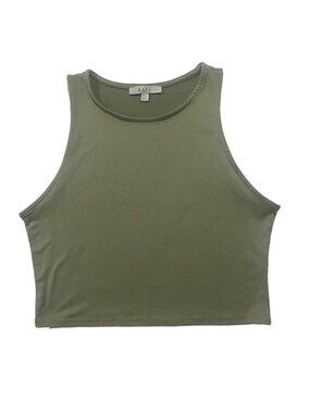 🛍️ 2/$20 ENTIRE SHOP - GAZE High Neck Crop Top Green L Minimalist Clean Girl‎
